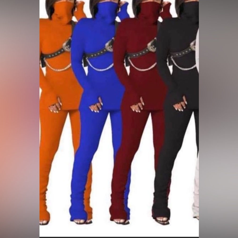 2Piece Cotton Fitted sets - Black.. Blue.. Orange…Burgundy